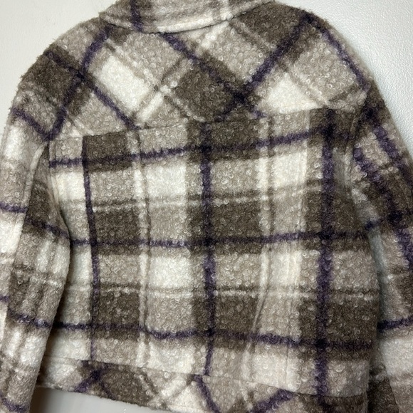 RD Style Zoe Plaid Brushed Sherpa Short Length Shacket Jacket - Picture 10 of 10